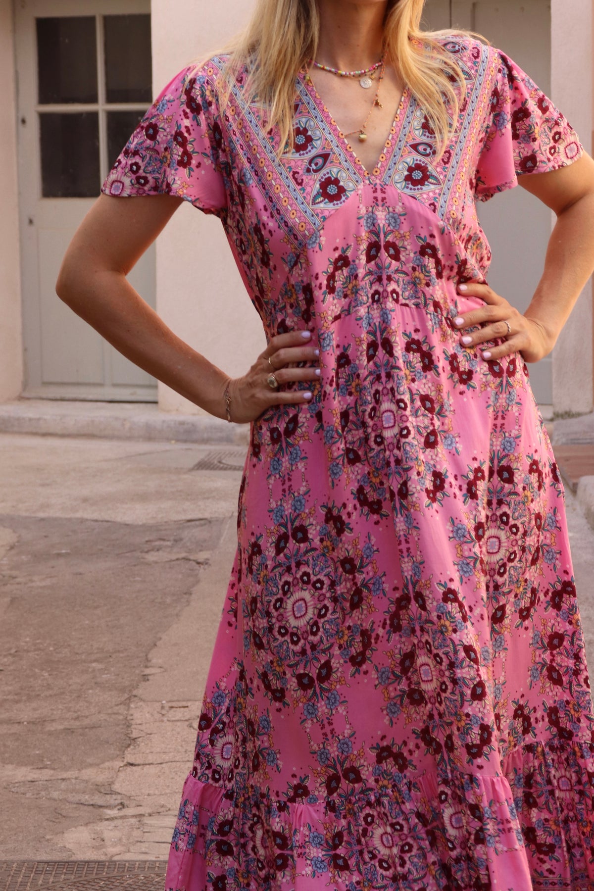 Nossa Dress - Geo pink