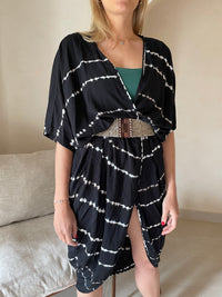 Long Kimono tie & Dye - Noir