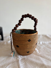 Straw bag Flowers Bowl