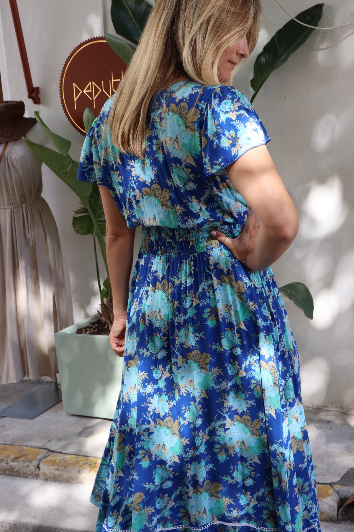 Island Dress turquoise floral