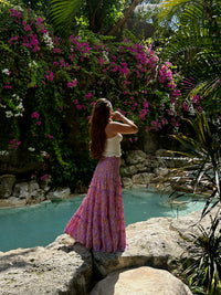 Maxi Siena skirt - Peonies Purple