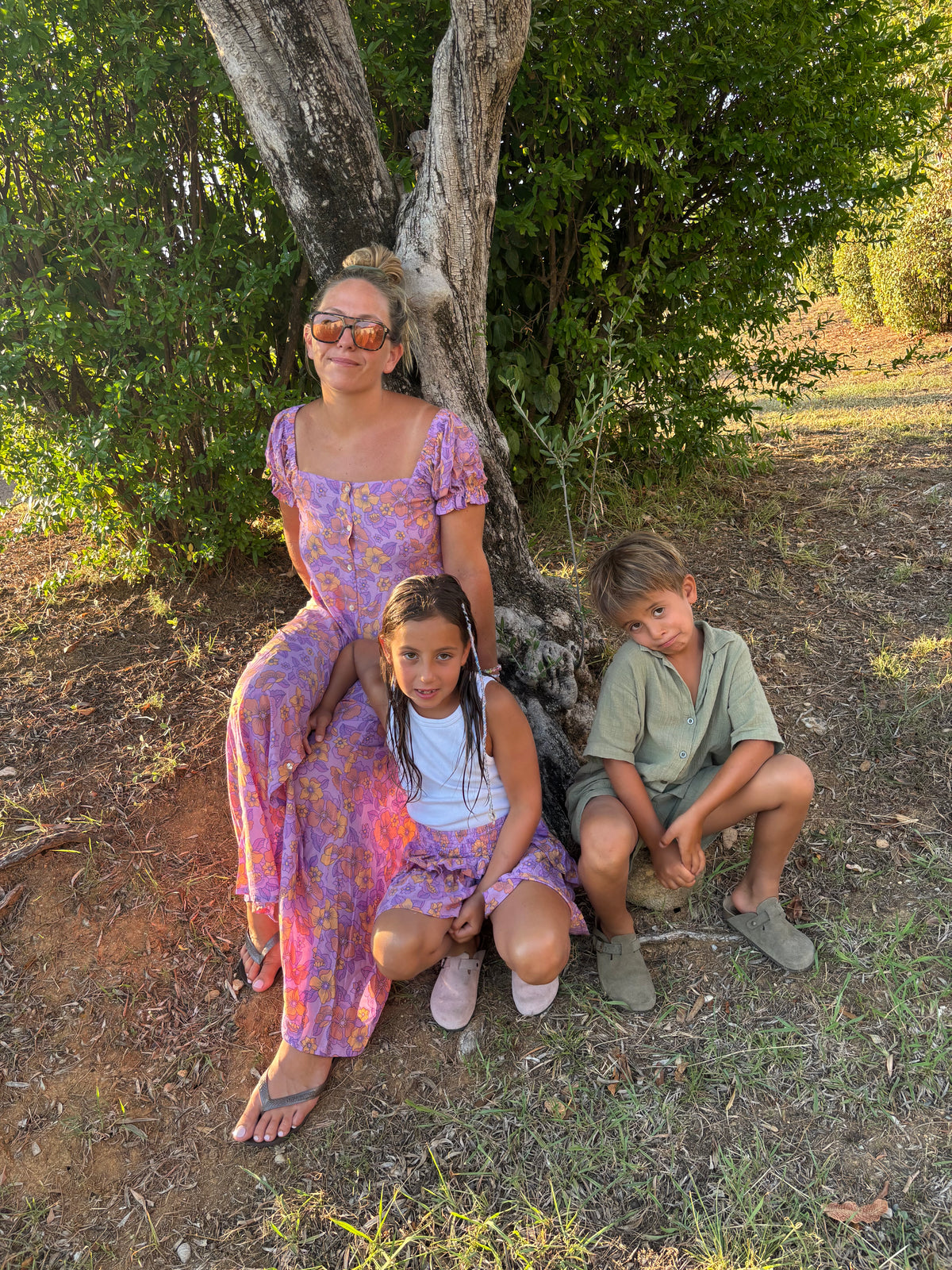 Alba Dress - Peonies Purple