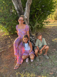 Alba Dress - Peonies Purple
