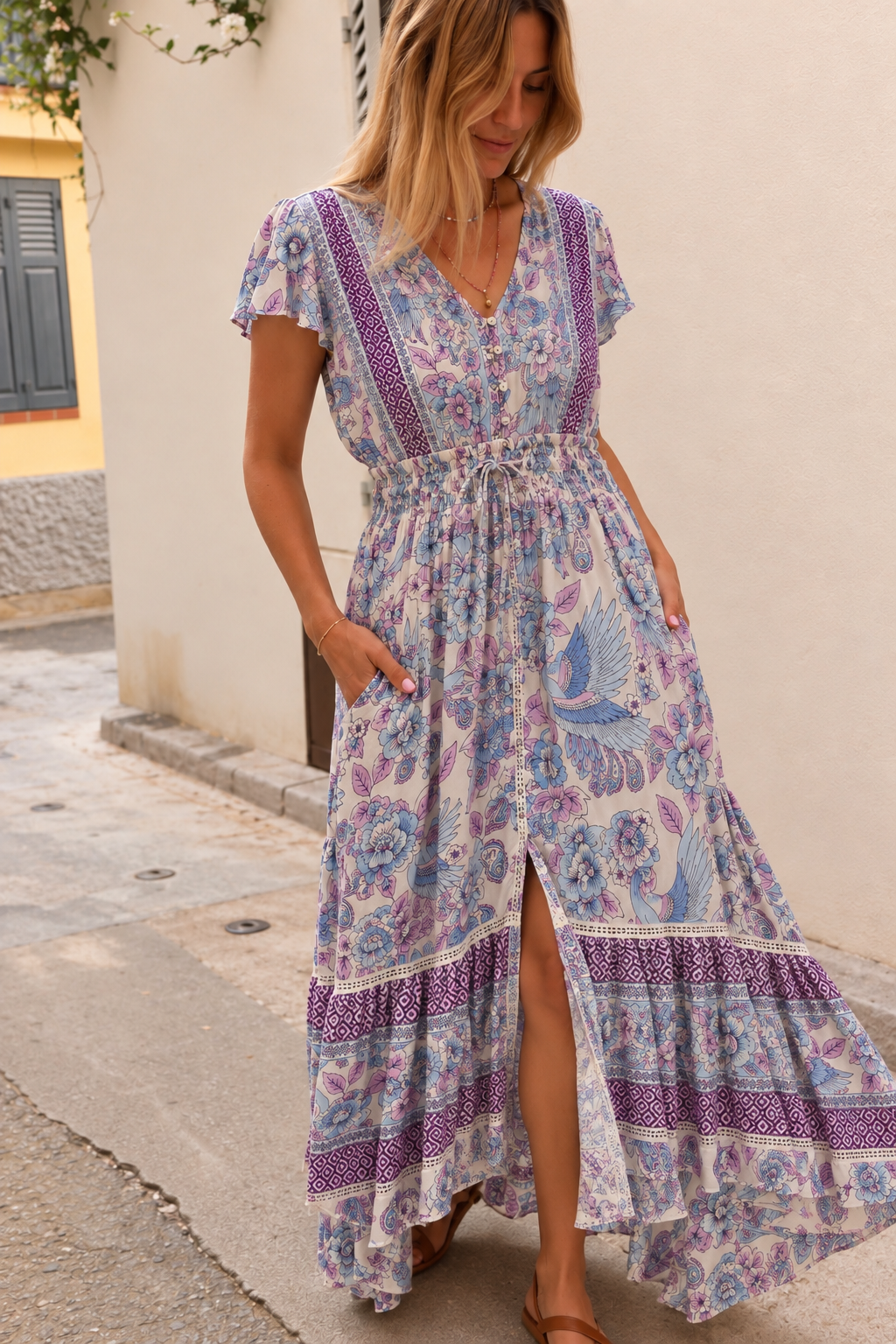 Island Dress blue bird