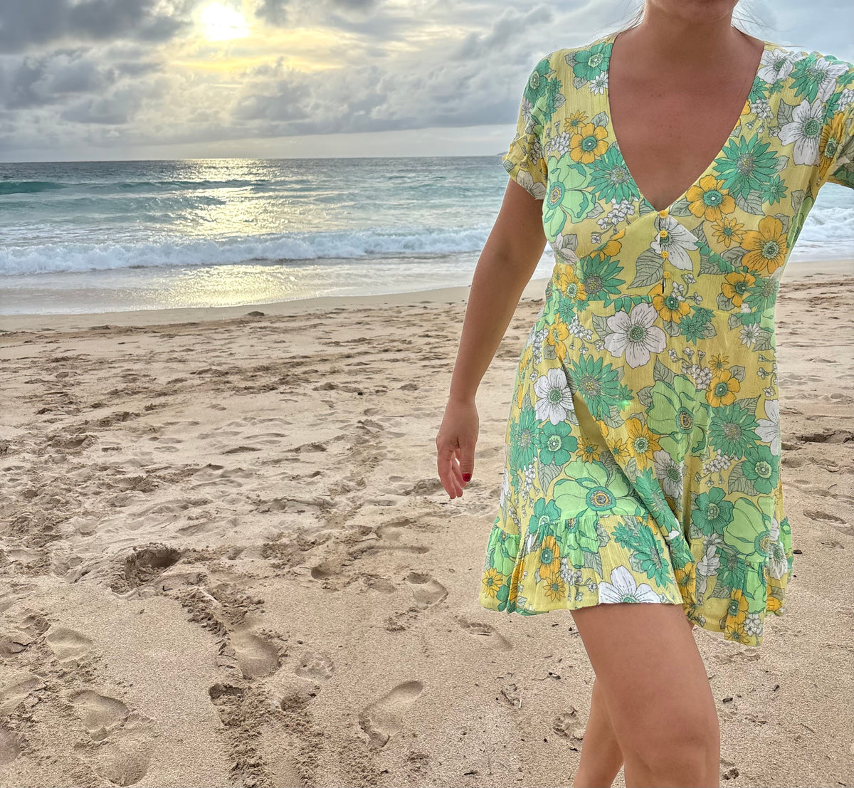 Sara Dress Green lemon