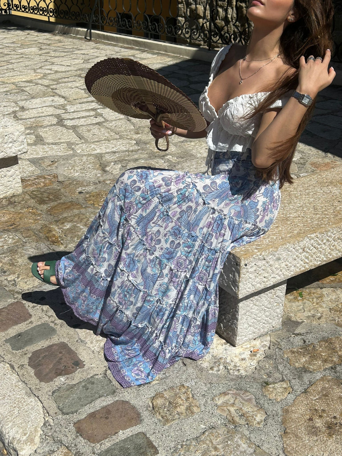 Maxi Siena skirt - Blue birds