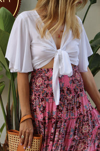 Maxi Siena skirt - Geo pink
