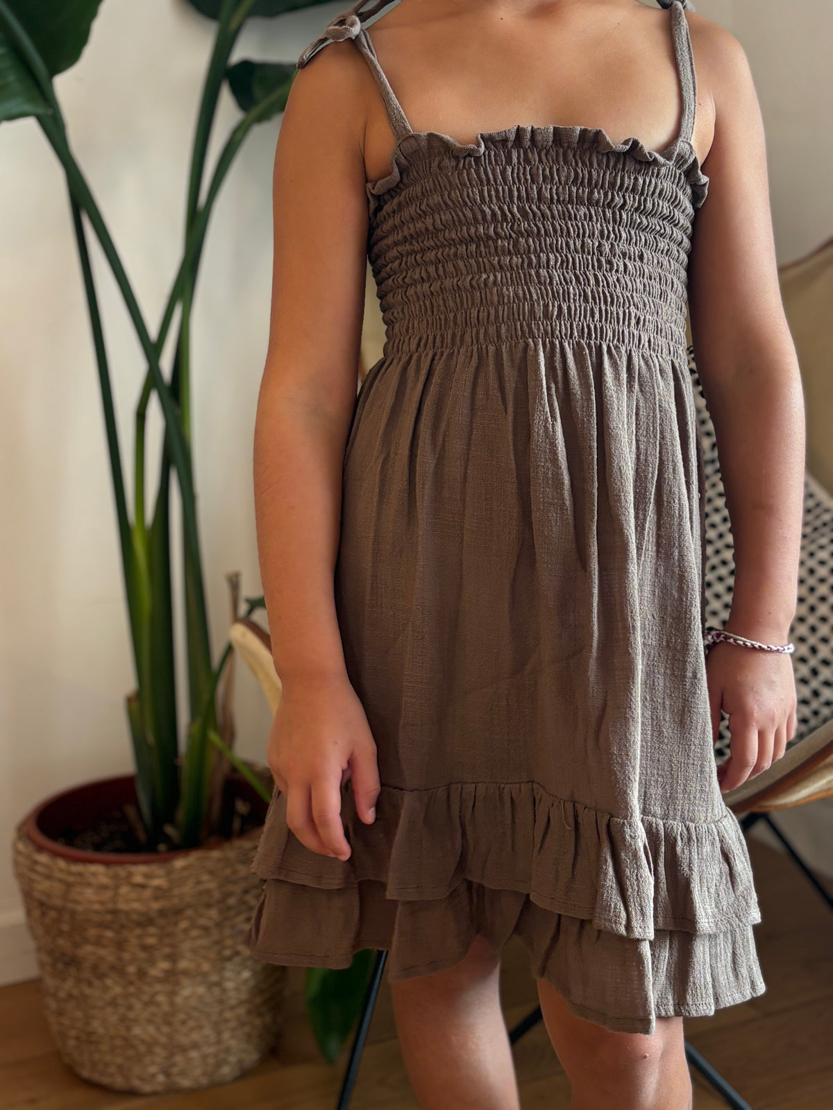 Mini Smoke Dress - marron