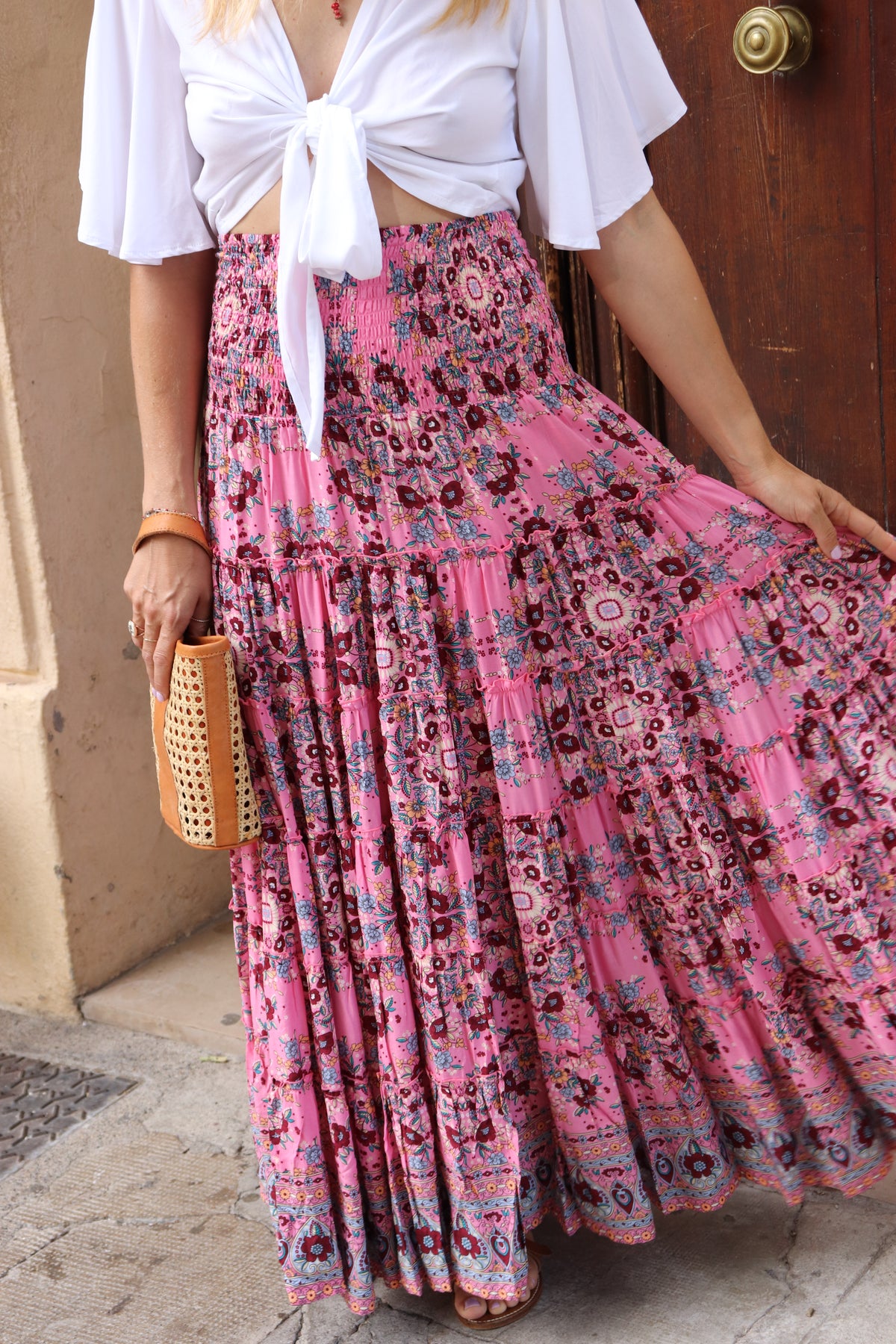 Maxi Siena skirt - Geo pink