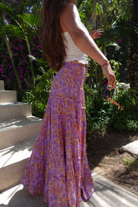 Maxi Siena skirt - Peonies Purple