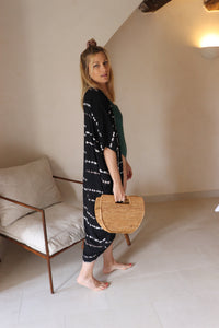 Long Kimono tie & Dye - Noir