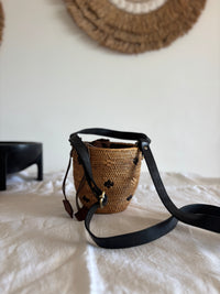 Straw bag Flowers Bowl
