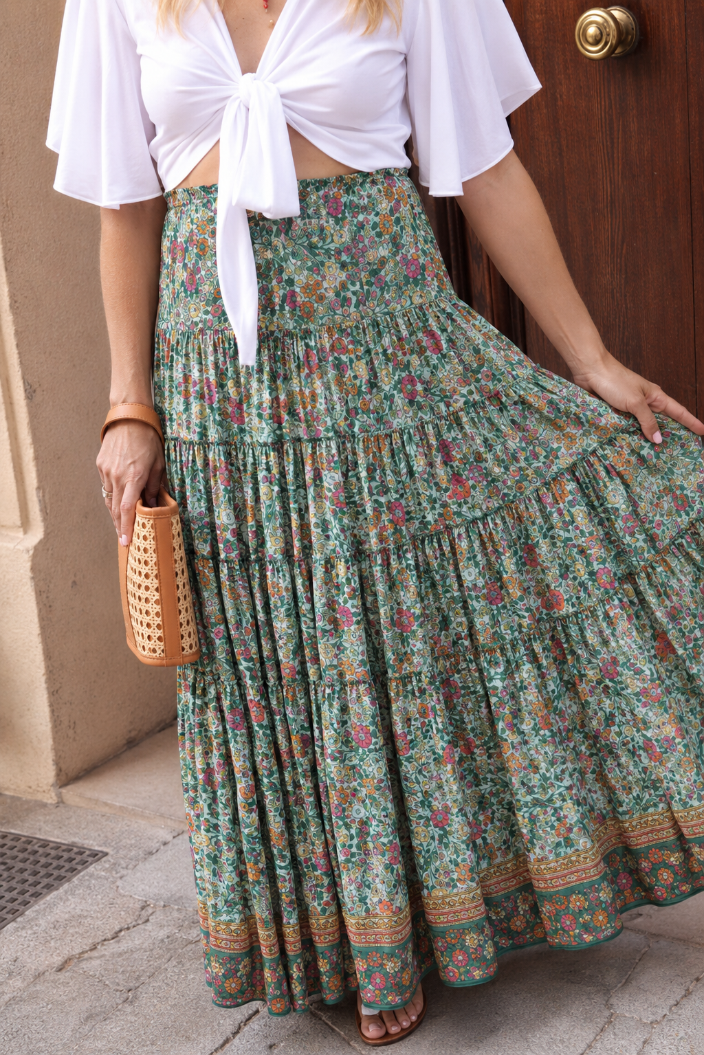 Maxi Siena skirt - Daisy Green