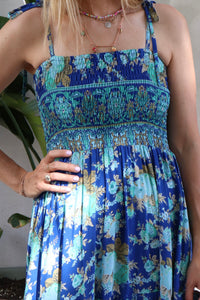 Jungle Dress - turquoise floral