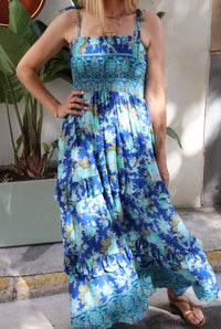 Jungle Dress - turquoise floral