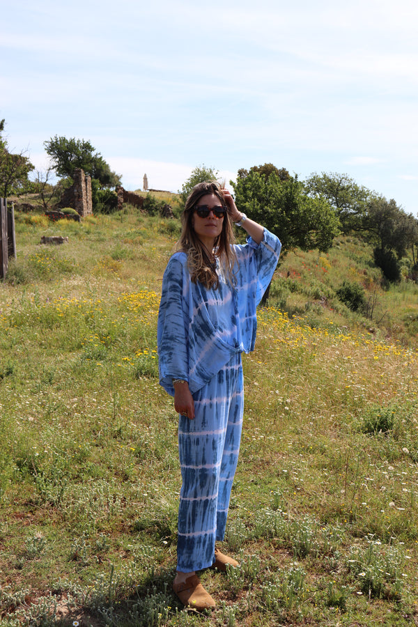 Top Cama Tie & Dye Bleu