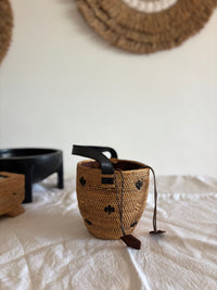 Straw bag Flowers Bowl