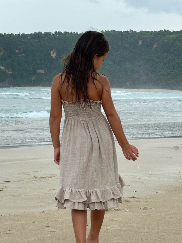 Mini Smoke Dress - Beige