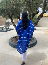Long Kimono tie & Dye - Bleu