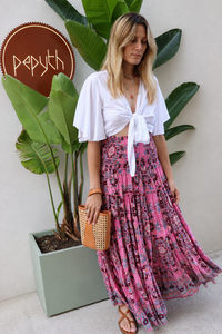 Maxi Siena skirt - Geo pink