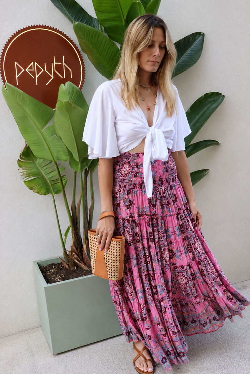Maxi Siena skirt - Geo pink