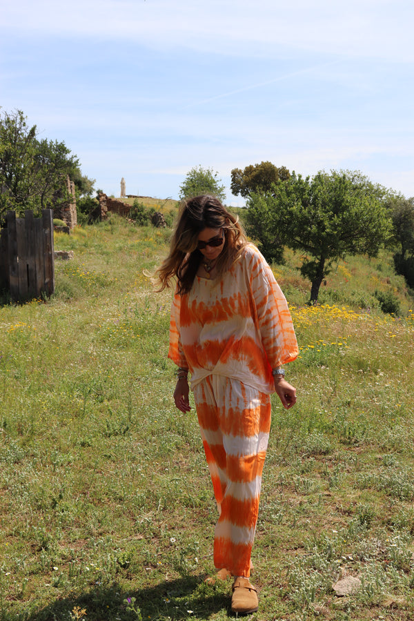 Top Cama Tie & Dye Orange