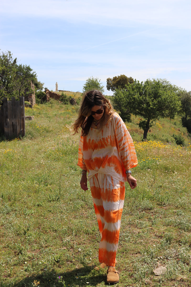 Top Cama Tie & Dye Orange