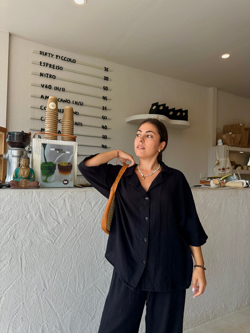 Maxi shirt - noir