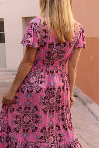 Nossa Dress - Geo pink