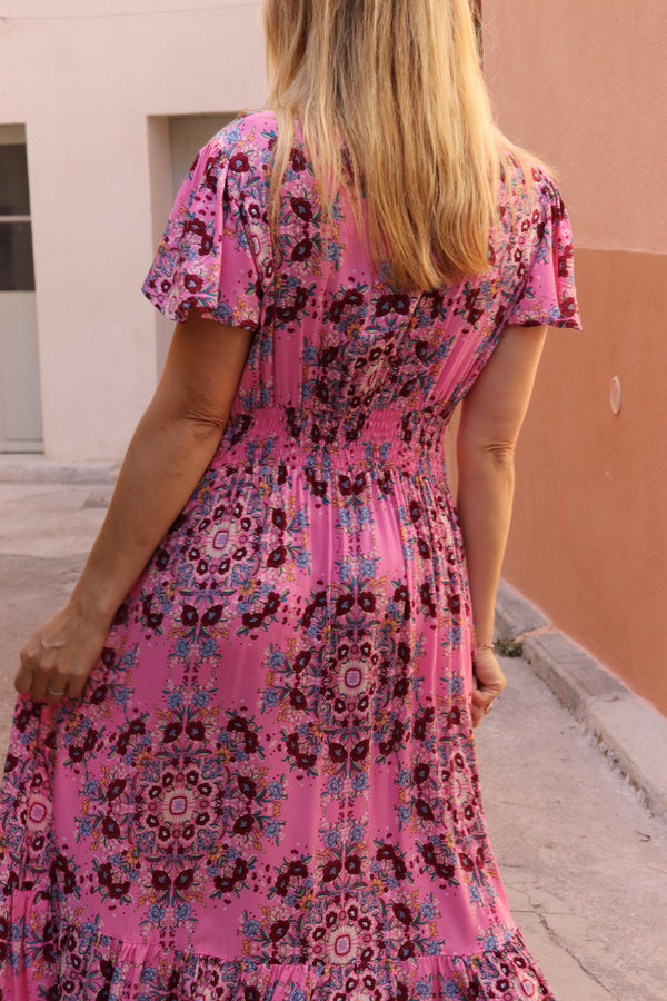 Nossa Dress - Geo pink