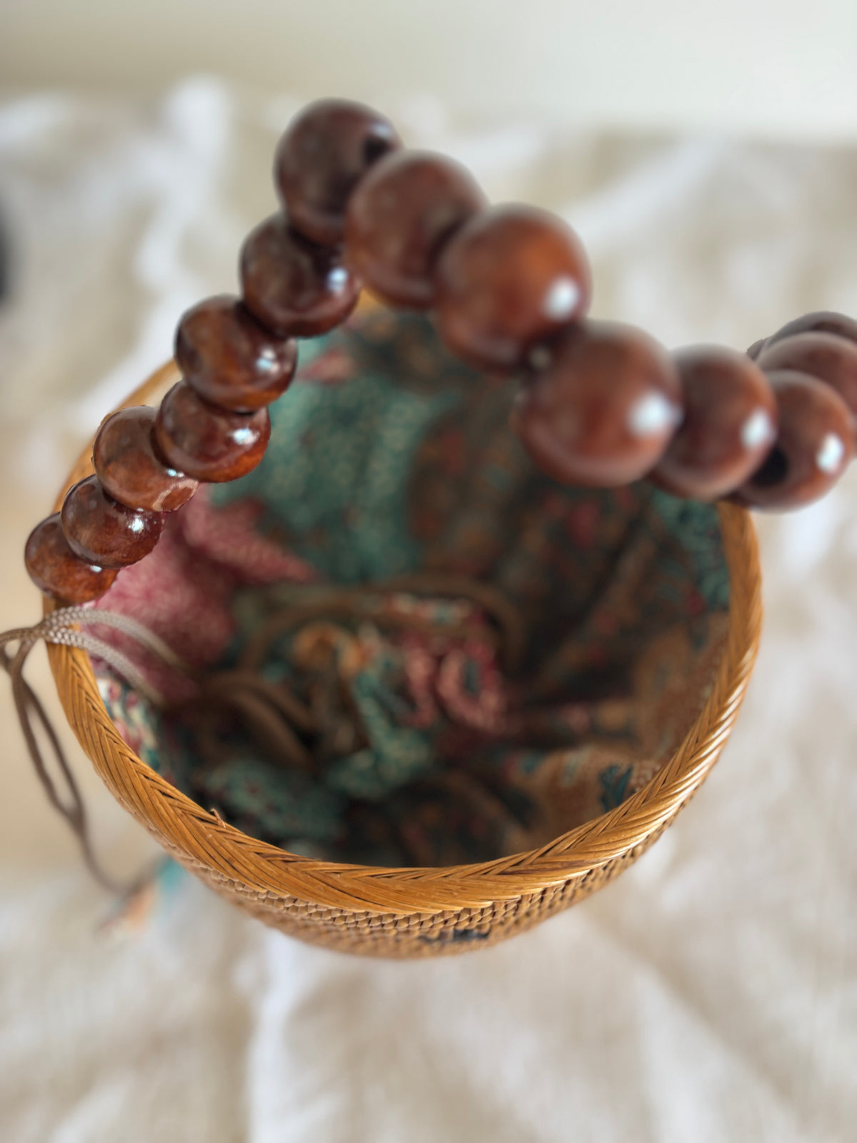 Straw bag Flowers Bowl