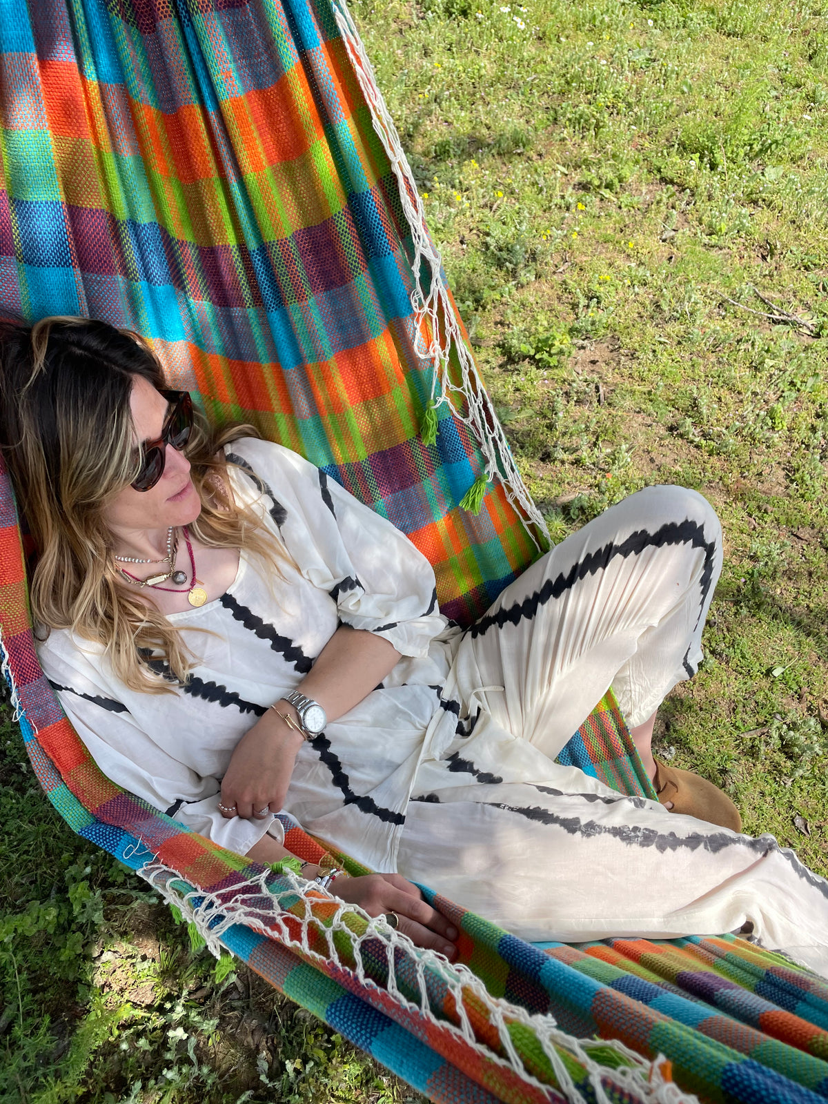 Pantalon Tie & Dye Off White/ Black