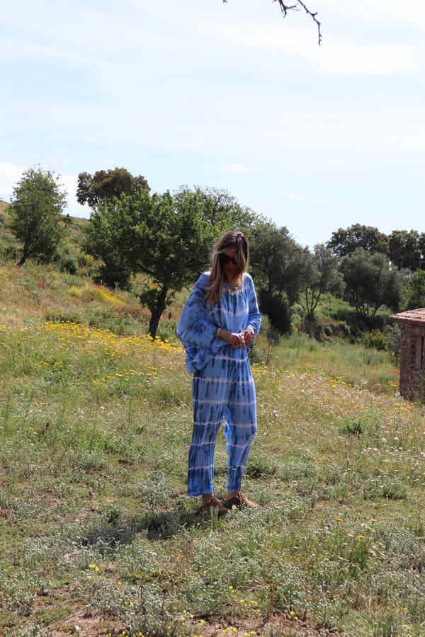 Pantalon Tie & Dye Bleu
