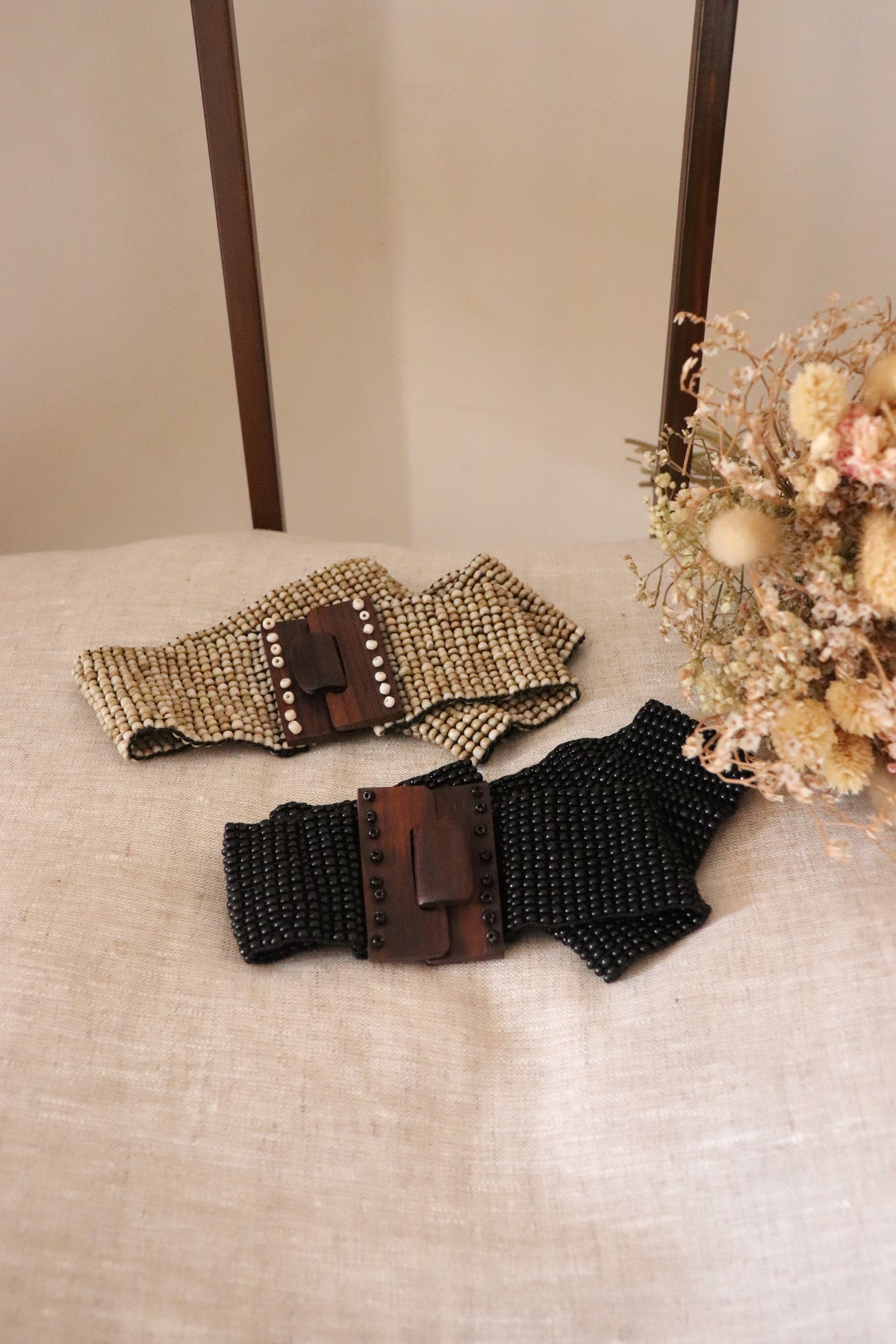 Ceinture Perles & bois