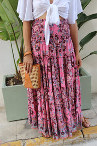 Maxi Siena skirt - Geo pink