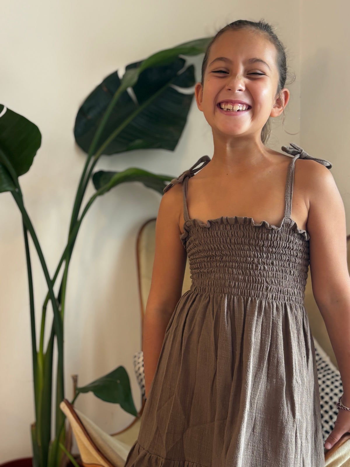 Mini Smoke Dress - marron