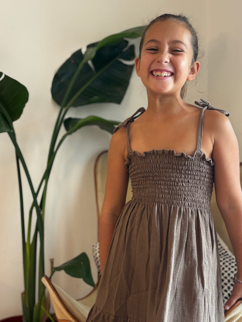Mini Smoke Dress - marron