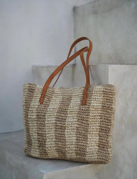Sac Raphia stripes