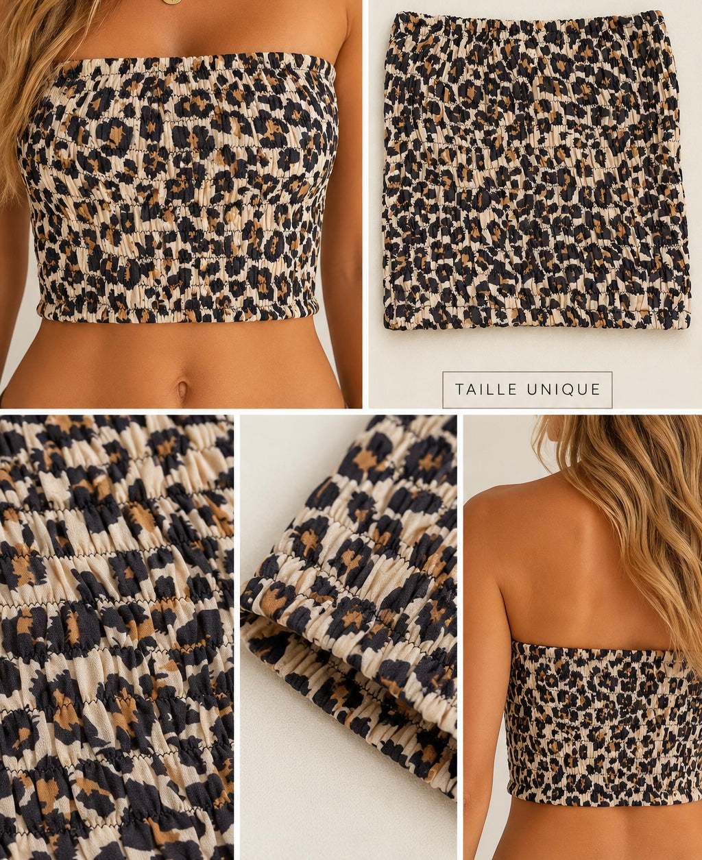 Crop top Smoke Leopard doux