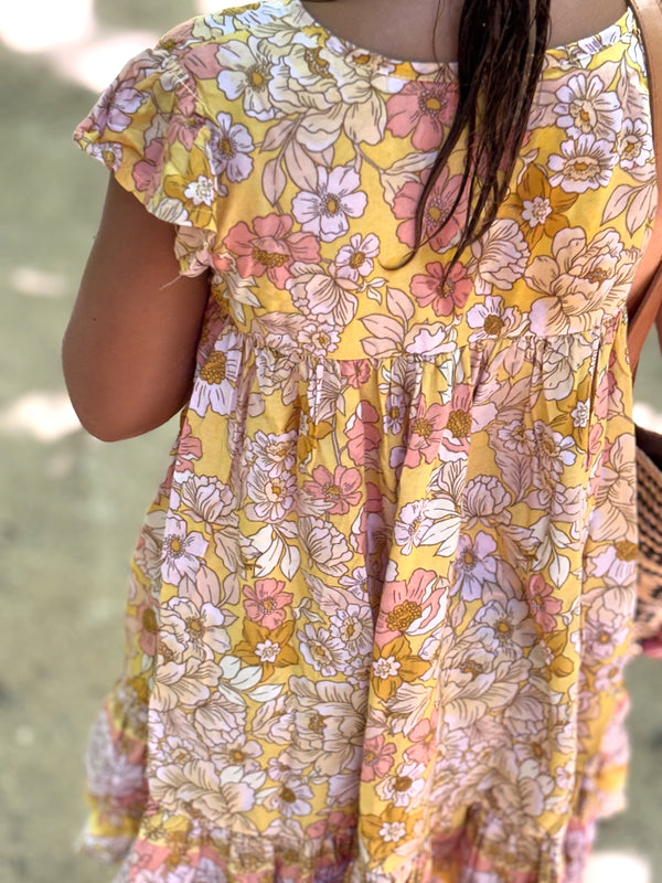 Mini Spella Dress - Yellow Floral