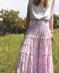 Maxi Siena skirt - Lila birds