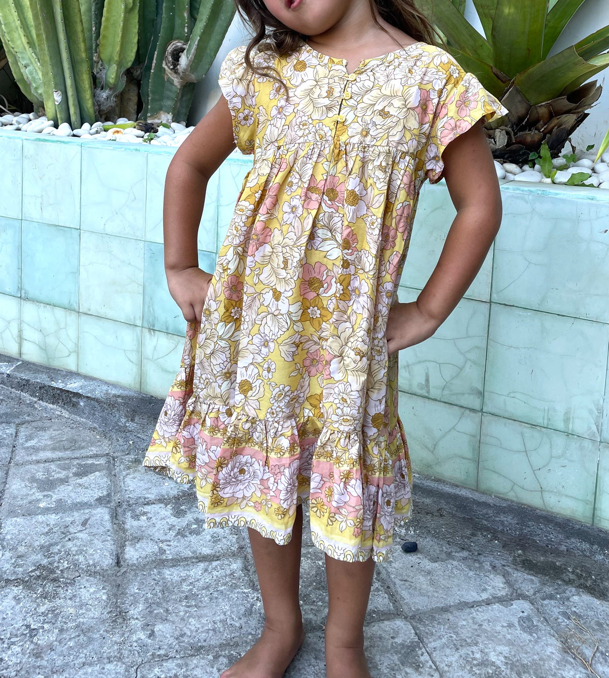 Mini Spella Dress - Yellow Floral