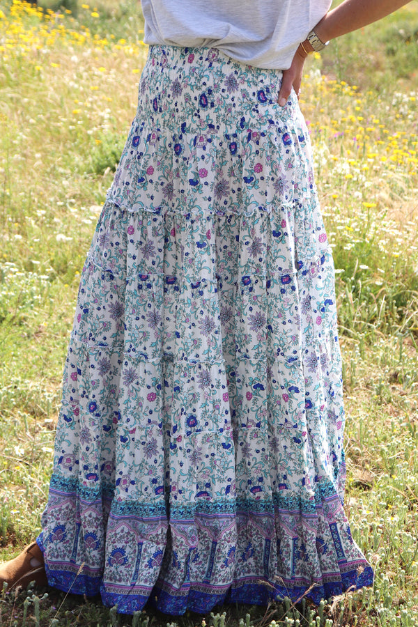 Maxi Siena skirt - Blue floral